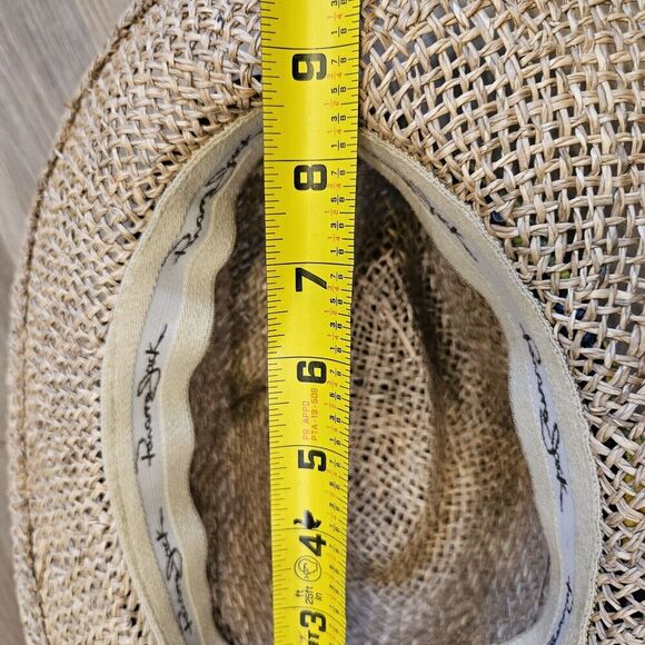 Panama Jack Cowboy Hat Straw OS Western Tropical Parrot Trim - Picture 11 of 12